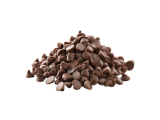 A delicious pile of dark chocolate chips isolated on black, Isolated On White Background, Png Transparent