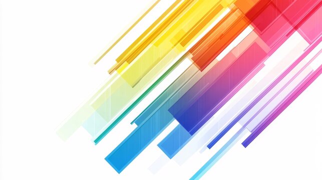 bold geometric arrows in rainbow gradient aligned diagonally with intersecting overlaps and clean negative space on white