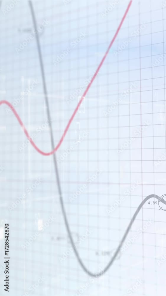 Poster animation of data processing over white background