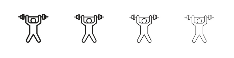 Weightlifter icon outline trend modern simple versions