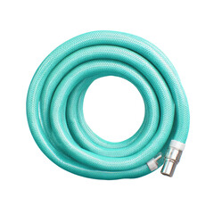 Coiled light teal flexible hose