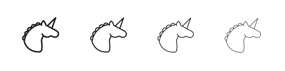 Unicorn icon outline trend modern simple versions