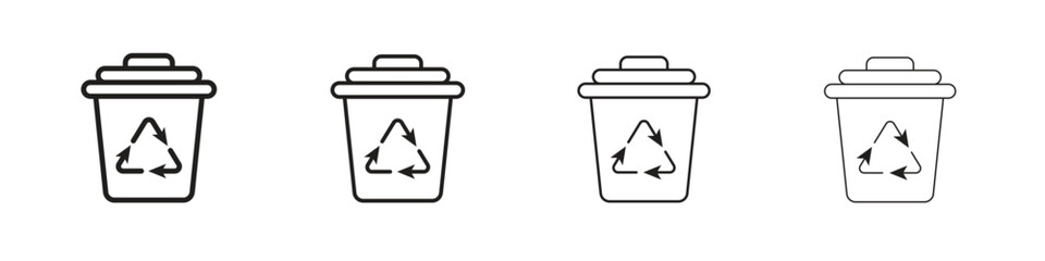 Trash compactor icon outline trend modern simple versions