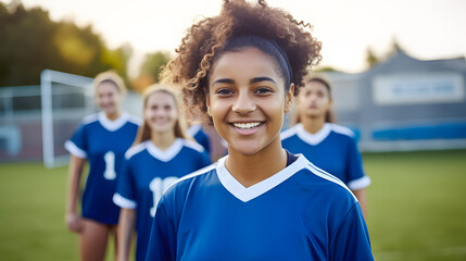 Portraits of football team players
