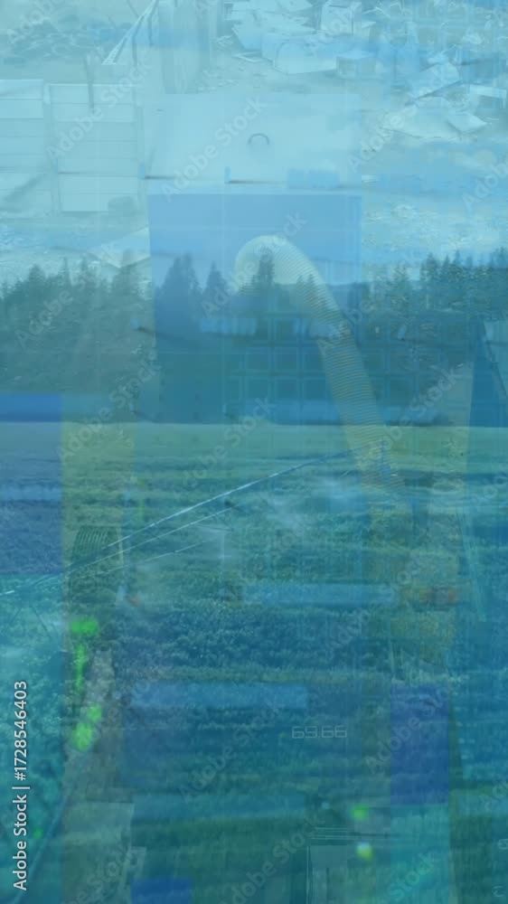 Aufkleber animation of data processing and statistics over transparent background