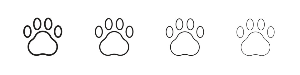 Paw icon outline trend modern simple versions