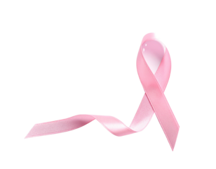Pink Awareness Ribbon with Glossy Finish, Isolated on transparent Background