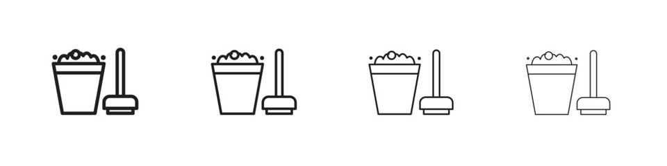 Mop cleaning icon outline trend modern simple versions