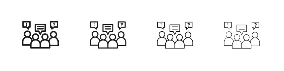 Group discussion icon outline trend modern simple versions