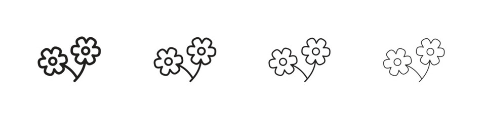 Flowers icon outline trend modern simple versions