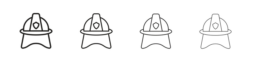 Firefighter helmet icon outline trend modern simple versions