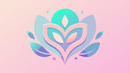 Abstract floral symbol with gradient colors representing wellness, balance and spiritual growth