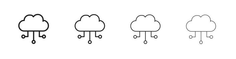 Cloud computing icon outline trend modern simple versions