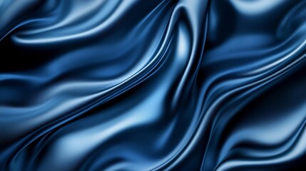 Fototapeta premium three-dimensional abstract blue drapery with rippling contours and luminous edges evoking high-end fashion wallpaper elegance