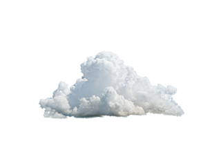 Single fluffy white cumulus cloud isolated on black background, Isolated On White Background, Png Transparent