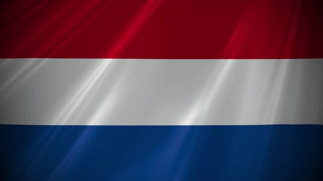 Netherlands Dutch flag the national emblem of the European nation of the Dutch Netherlands 4K animation with mood lighting and vignette