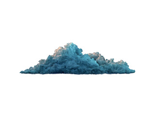 Isolated blue cumulus cloud digital render weather sky, Isolated On White Background, Png Transparent