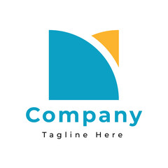 Abstract modern corporate logo design with dynamic teal and orange curved geometric shapes, suitable for business branding and professional company identity