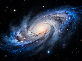Vast Swirling Galaxy in Deep Space Universe