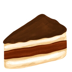 Watercolor Slice of Cake Illustration