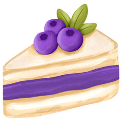 Watercolor Slice of Cake Illustration