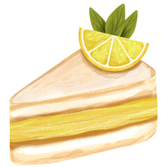 Watercolor Slice of Cake Illustration