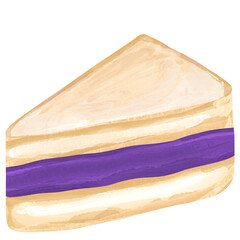 Watercolor Slice of Cake Illustration