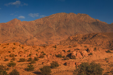 Anti-Atlas Mountains in Morocco – dramatic rocky landscape and desert scenery in North Africa © PawelUchorczak