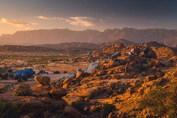 Anti-Atlas Mountains in Morocco – dramatic rocky landscape and desert scenery in North Africa © PawelUchorczak