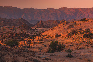 Anti-Atlas Mountains in Morocco – dramatic rocky landscape and desert scenery in North Africa © PawelUchorczak