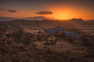 Anti-Atlas Mountains in Morocco – dramatic rocky landscape and desert scenery in North Africa © PawelUchorczak