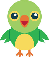 Cute parrot chick vector illustration
