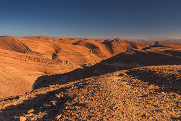 Anti-Atlas Mountains in Morocco – dramatic rocky landscape and desert scenery in North Africa © PawelUchorczak