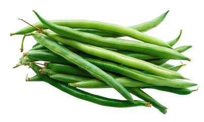Fresh green beans piled together