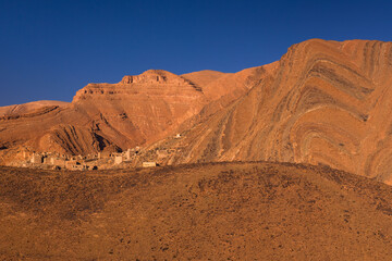 Anti-Atlas Mountains in Morocco – dramatic rocky landscape and desert scenery in North Africa © PawelUchorczak