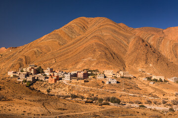 Anti-Atlas Mountains in Morocco – dramatic rocky landscape and desert scenery in North Africa © PawelUchorczak