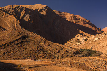 Anti-Atlas Mountains in Morocco – dramatic rocky landscape and desert scenery in North Africa © PawelUchorczak