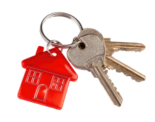 House keys on a keyring (4)