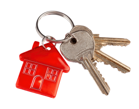 House keys on a keyring (4)