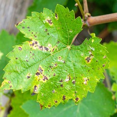 Diseased grape leaf