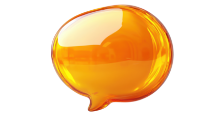 Vibrant yellow speech bubble with bold outline, offering space for clear messages or conversation PNG format.