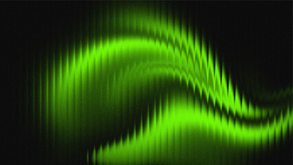 Green black abstract striped wallpaper with noise texture.