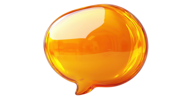 Vibrant yellow speech bubble with bold outline, offering space for clear messages or conversation PNG format.