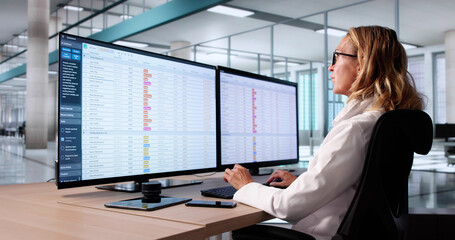 Hospital Doctor Using Spreadsheet For Billing Codes