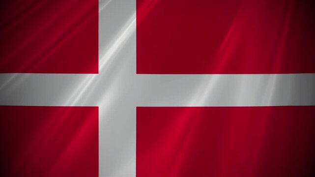 The Dannebrog, Danish flag of Denmark featuring a red background with a white Nordic cross used as a banner by the kings of Denmark national symbol of northern European & Scandinavian country of Danes