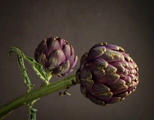 Obraz premium Close-up of two artichokes