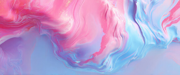 Obraz premium A vibrant abstract painting featuring swirling pink and blue hues, creating a dreamy atmosphere that evokes a sense of calm and creativity, suitable for artistic backgrounds or decor