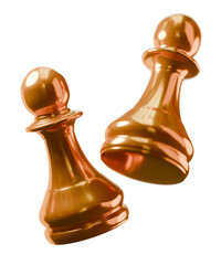 Close-Up of Gold Chess Pawns on Board – Strategy Concept