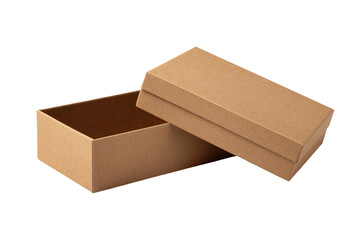 Empty light brown cardboard box open