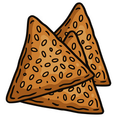 Boreks Armenian baked pastry flat color vector illustration template design